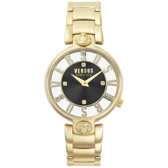 NWT-Versus Versace Kirstenhof Gold and Black Women's Watch - Picture 1 of 11